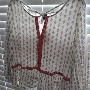 Red and white women's blouse.